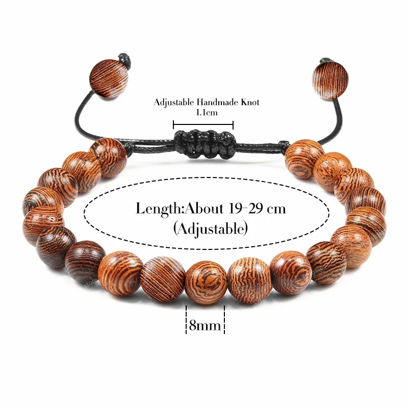 Hot Men Bracelet Wooden Beads Cross 7 Chakra Healing Balance Onyx Bracelets Bangles Owl Prayer Reiki Buddha Women Jewelry Homme Fashion JewelryBracelets buddha