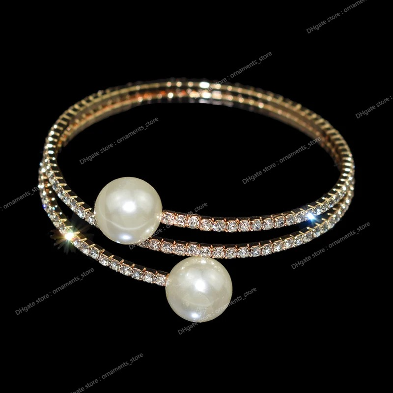 2022 Trendy rhinestone srebrna biżuteria Pearl Bracelets Pearl Biżuter