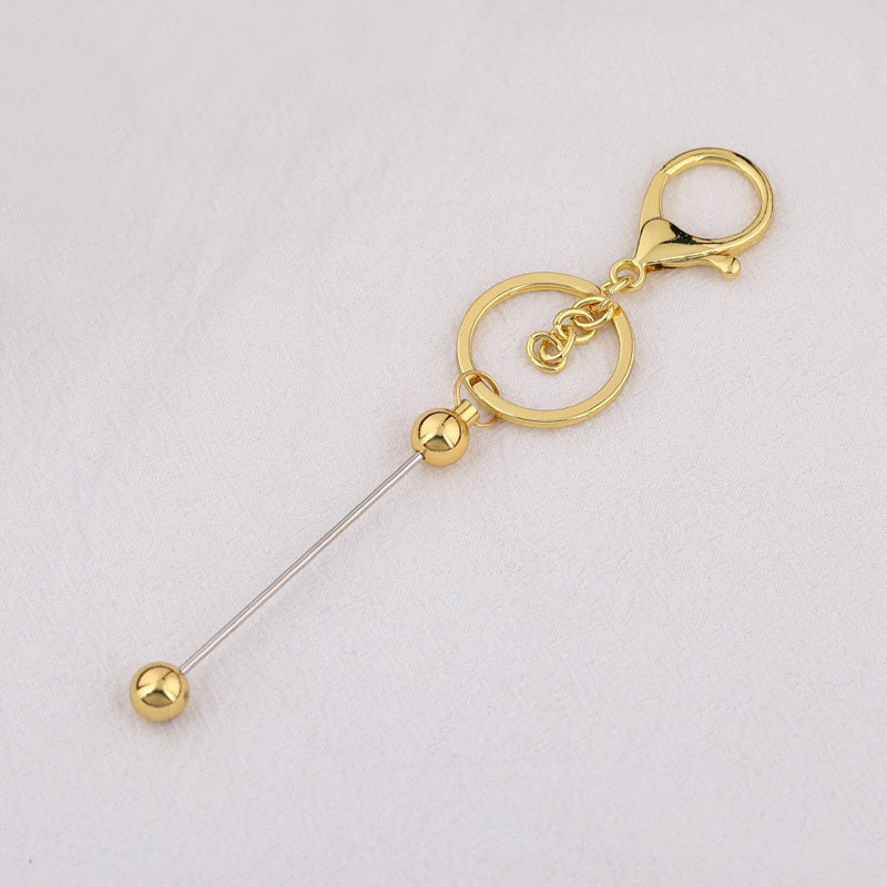 Arts And Crafts Stock Metal Bar Beadable Key Chain Hooks Stylish Girls Gift Iridescent Keyring Keychain For Jewelry Making