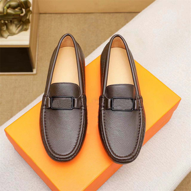 Designer Men's Leather Casual Shoes Spring and Autumn New Fashion Cowhide Doudou Shoes Designer Dress Shoes High Quality Driving Shoes Men's Leather Belt Box