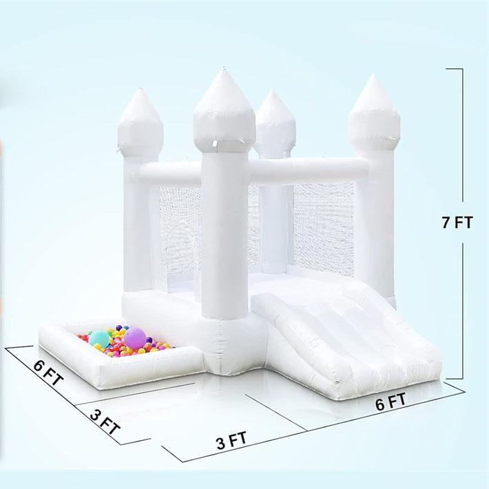 Trampolines Mini Trampolines Mini Mini Assolatable White Wedding Bounce House قلعة نطاطة مع حوض سباحة قفز سرير ترفيه ساحة الترفيه