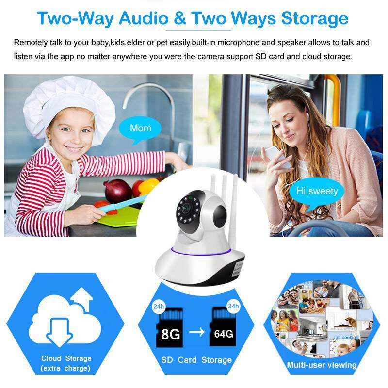 V380 1080P Wireless WiFi Camera Home Security Surveillance Indoor IP Camera Motion Detection 360 PTZ Cam Securite Kamera Baby Monitor