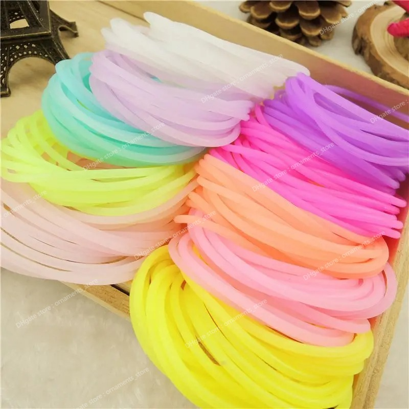 Venta al por mayor 20 UNIDS Neón Fluorescente Luminoso Pulseras de Silicona Pulsera Candy Gummy Hairband Brazaletes Unisex Pulsera de Goma Resplandor Joyería de Moda Pulseras Altas