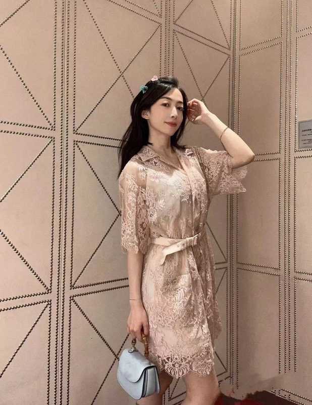 Basic & Casual Dresses designer Nanyou High end European Goods 2023 Spring/Summer New Fashion Small Fresh Style Full of Temperament Lace Two Piece Dress Z2JT