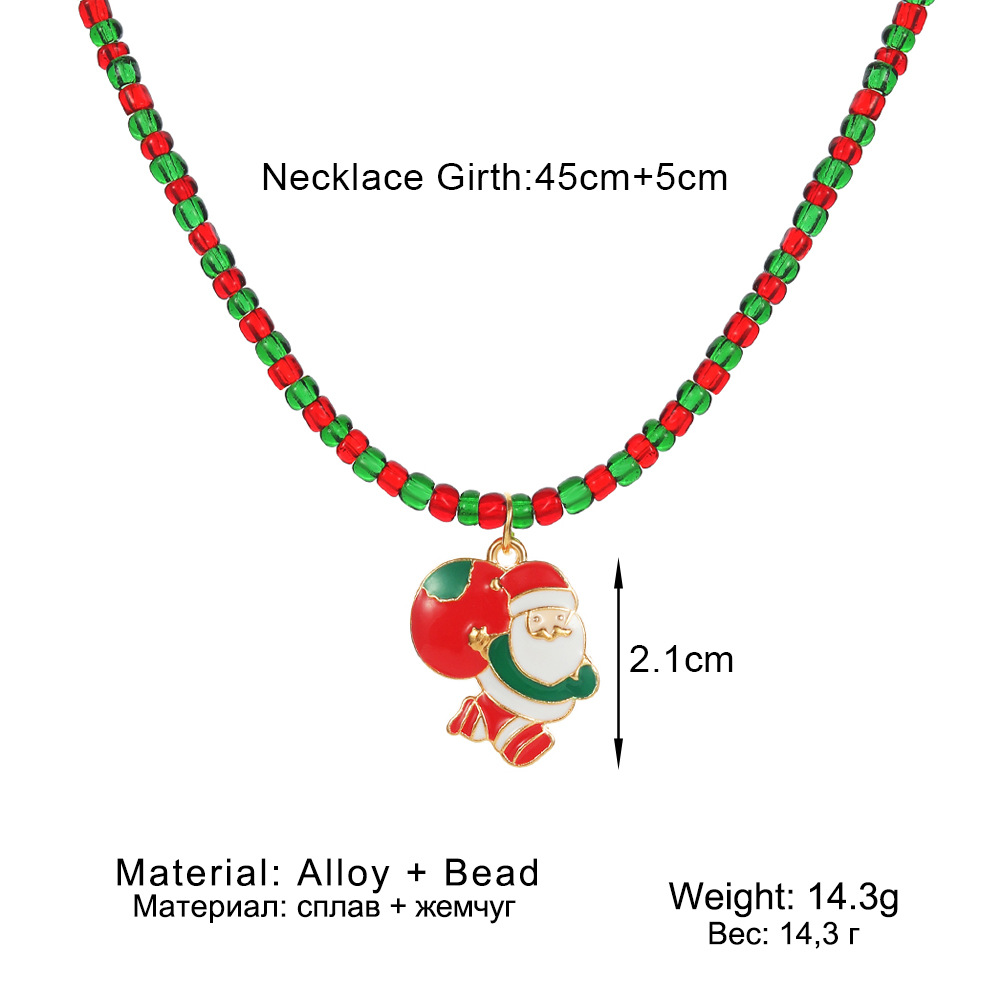 Neue Weihnachten Wind Halskette Santa Claus Weihnachtsbaum Schneemann Anhänger Halskette weibliche einfache Schlüsselbein Kette Modeschmuck