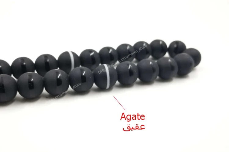 Kristall Tasbih und Achate Quaste Beliebter Stil Schwarzer Kristall Muslimische Gebetsperlen 33 66 99Misbaha Perlen Islam Rosenkranz Islamisches Geschenk ModeschmuckArmbänder schwarz