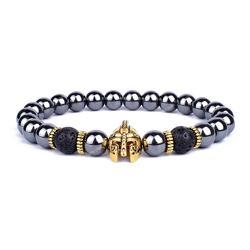 Fashion Obsidian Lion Head Charm Bracelets Men Lava Stone Zircon Prism Bracelets Bangles for Women New Friendship Jewelry Gift Fashion JewelryBracelets High