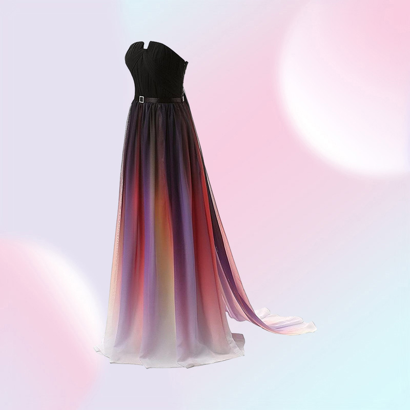 2018 Nya Gradient Prom -klänningar med lång chiffong plus storlek Tärna ombre kväll formell parti GOWN9187661