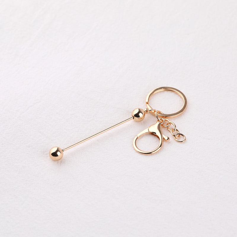 Arts And Crafts Stock Metal Bar Beadable Key Chain Hooks Stylish Girls Gift Iridescent Keyring Keychain For Jewelry Making