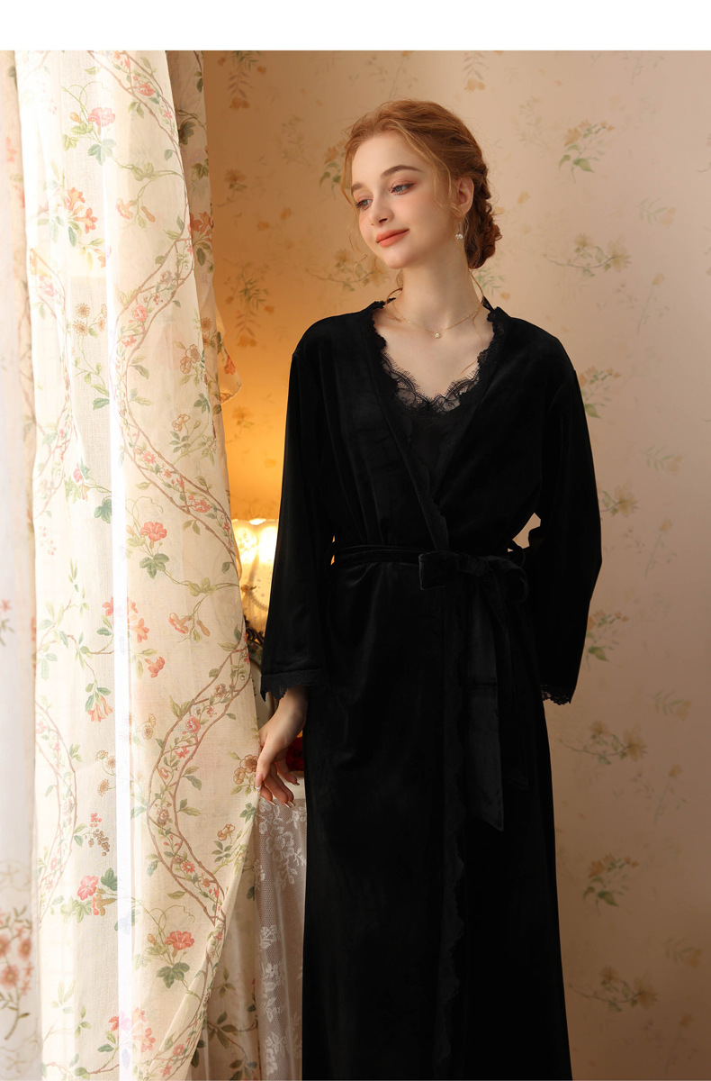 Robe chaude mariée mariage pyjamas Sexy pyjamas deux pièces ensemble automne et hiver demoiselle d'honneur velours suspendus chemises de nuit grande taille