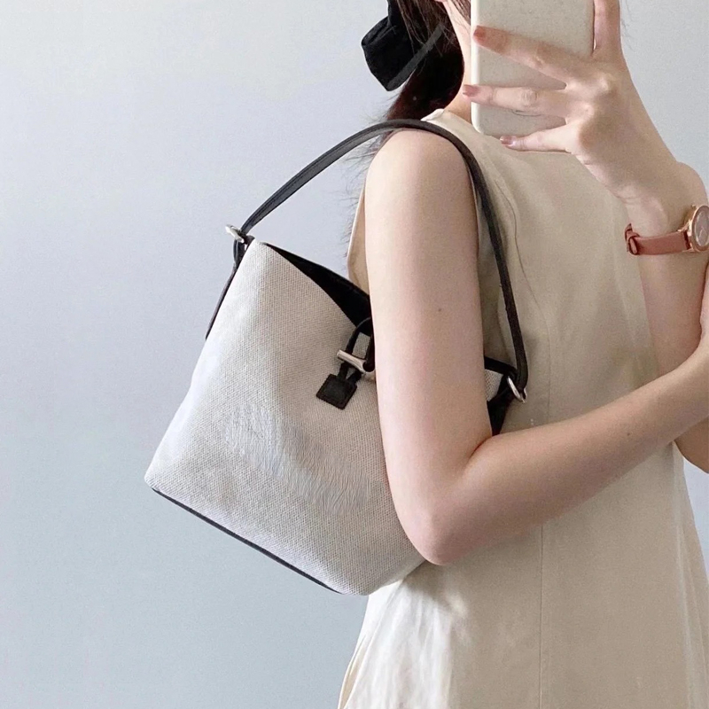 Дизайнерская брендовая холщовая сумка на плечо, большие сумки, большая вместимость, портативная сумка через плечо Mulmy для покупок, женские дорожные сумки-ведра 2509
