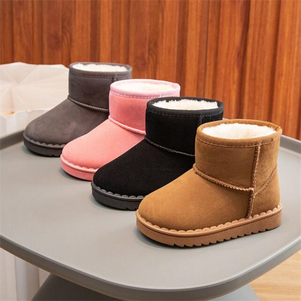 Winter new children's snow boots girls warm and comfortable short boots boys flat winter boots casual cotton shoes