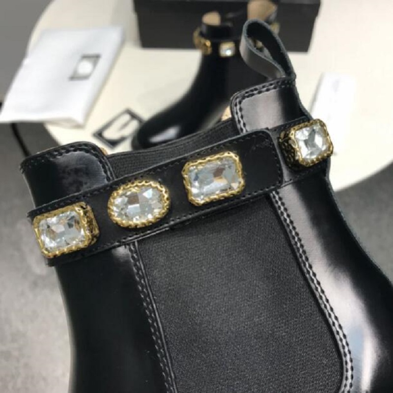 Neueste intalienische Mode echte Kuhleder Luxusmarkenstiefel Bienendruck Perle Schnürstiefel Damen Schuhe 1H10