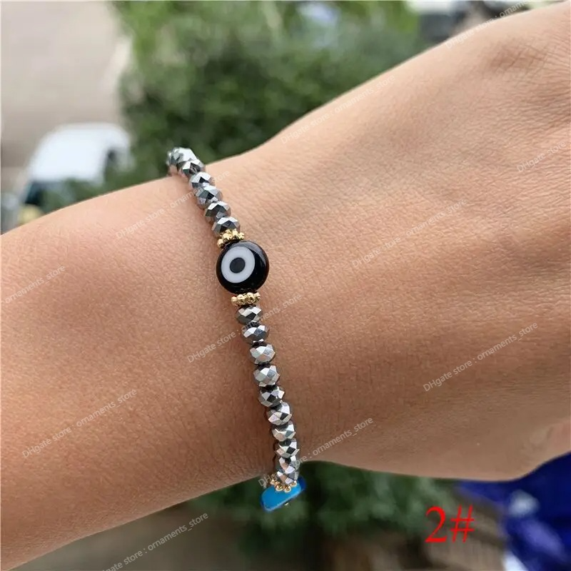 Türkische blaue Kristall-Armbänder mit bösem Blick für Frauen, handgefertigte Glasperlen, Ketten, Glücksschmuck, Accessoires, modisches Paar-Armband, Modeschmuck, Armbänder türkisch