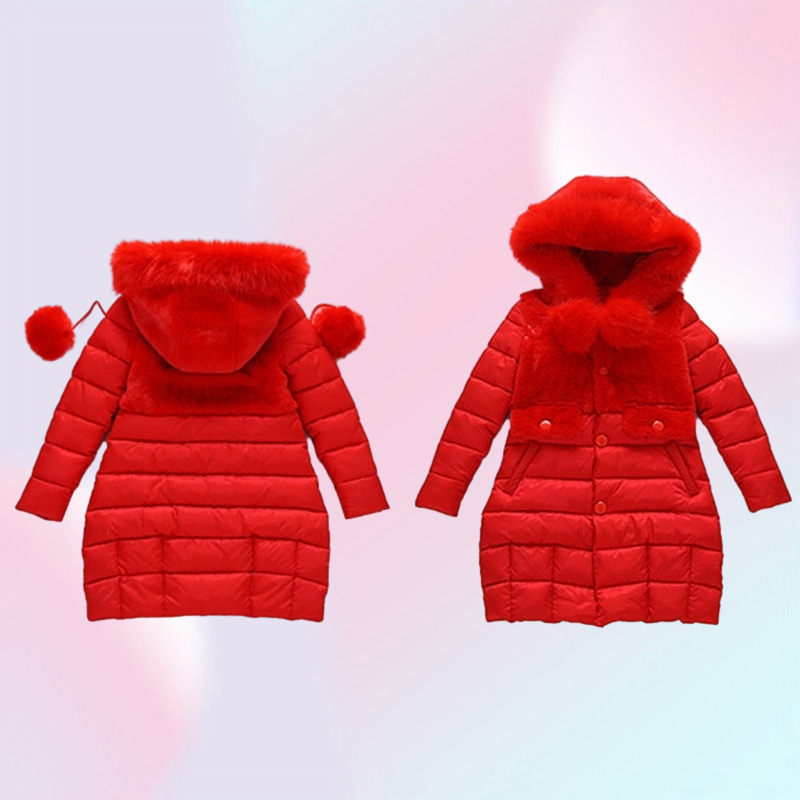 Jaquetas de inverno Jaquetas de moda colarinho de pele KID039S roupas de casaco externo roupas longas design infantil para crianças com parkas lj201131248285