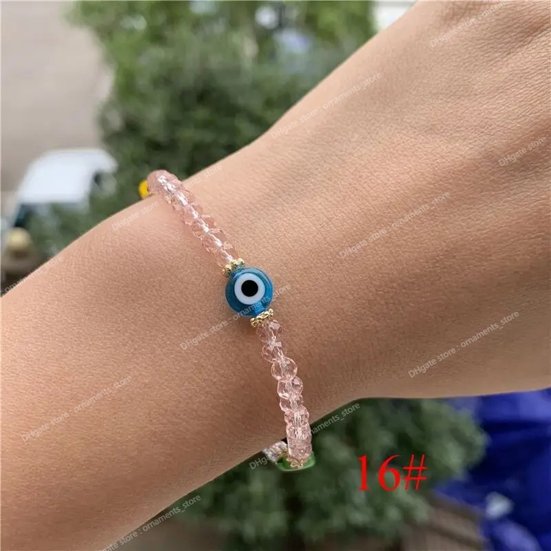 Türkische blaue Kristall-Armbänder mit bösem Blick für Frauen, handgefertigte Glasperlen, Ketten, Glücksschmuck, Accessoires, modisches Paar-Armband, Modeschmuck, Armbänder türkisch