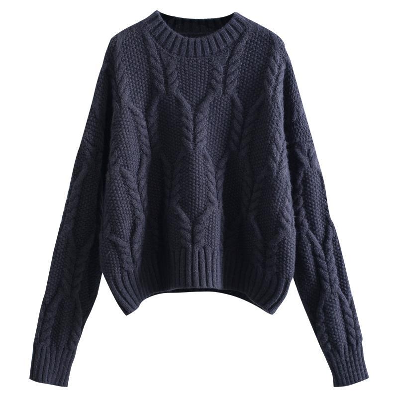 Винтажный короткий свитер с жареным тестом, женский зимний утолщенный новый корейский вариант, свободная верхняя одежда, пуловер, свитер, топ