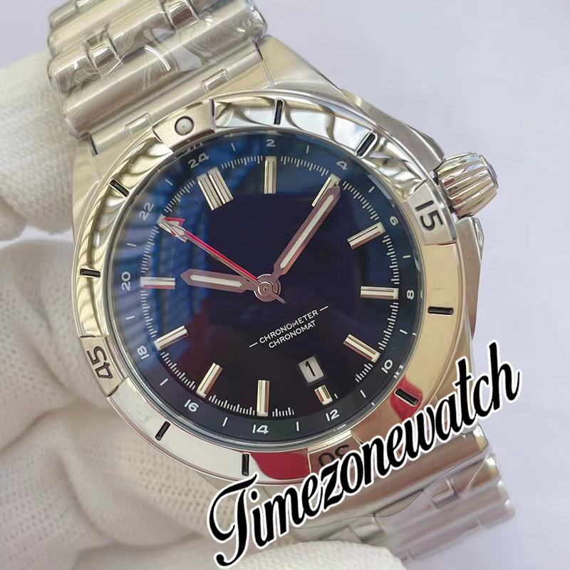 43 mm B01 A32398101B1A1 GMT Automatyczne męskie Markery Black Dial Stick Bransoletka Nierdzewna Bransoletka Nowe zegarki TimeZoneWatch C147D