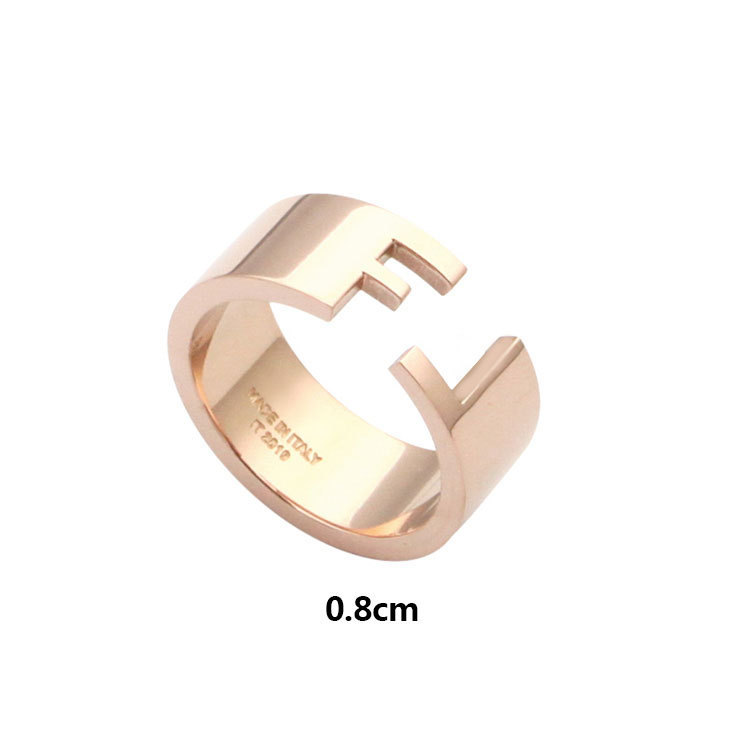 F Letter Mens Designer Rings Titanium Steel Band Love Ring Hollow Open Ring Jewelry Designer for Womens