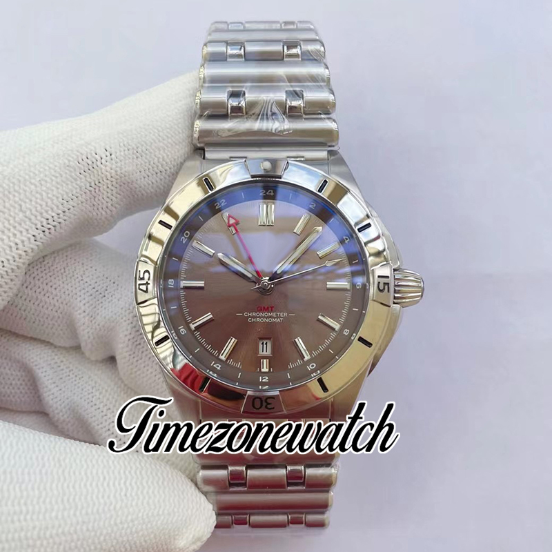 43 mm B01 A32398101B1A1 GMT Automatyczne męskie Markery Black Dial Stick Bransoletka Nierdzewna Bransoletka Nowe zegarki TimeZoneWatch C147D