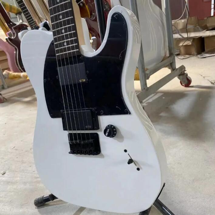 Sıcak satış gitar düz beyaz kök imza tlguitar kilitleme düğmeleri gül ağacı klavye yüksek kaliteli fabrika doğrudan