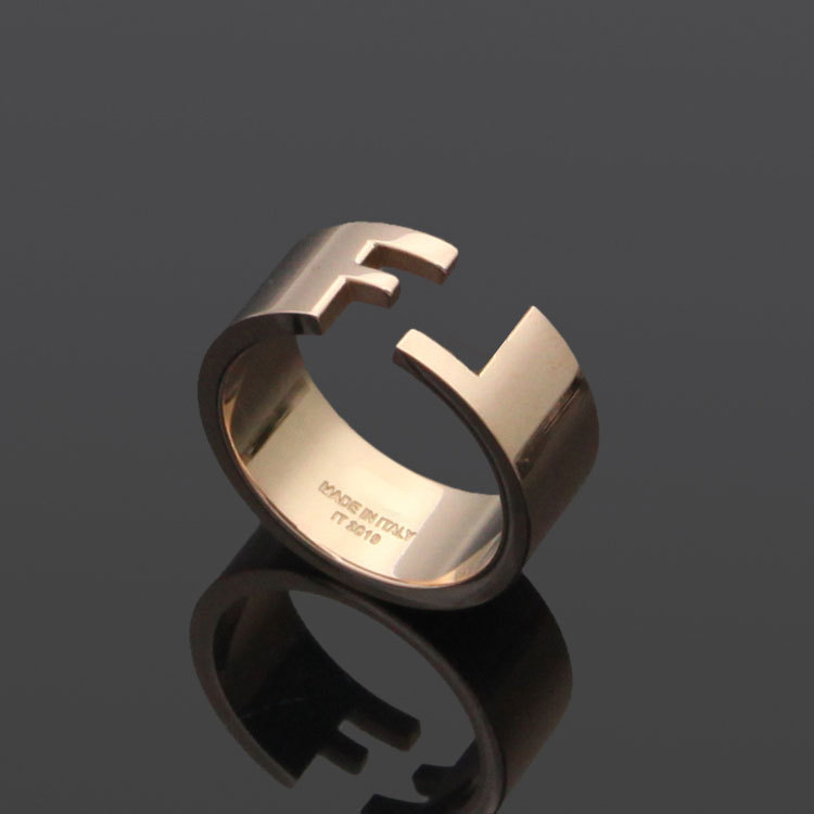 F Letter Mens Designer Rings Titanium Steel Band Love Ring Hollow Open Ring Jewelry Designer for Womens