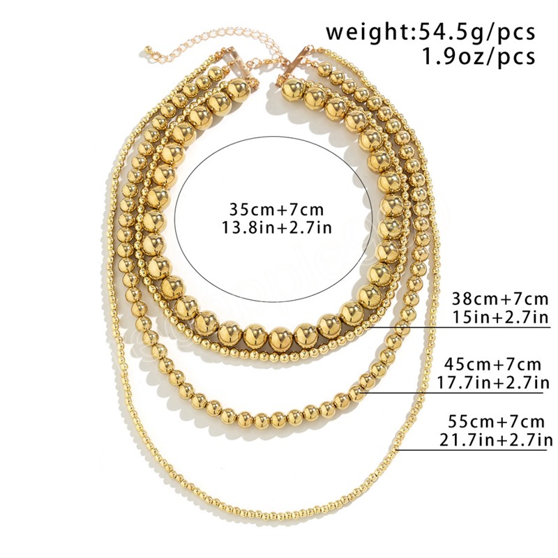 Multilayer Big Heavy Beads Chain Necklace for Women Chunky Thick Link Choker Jewelry Men Accessories New