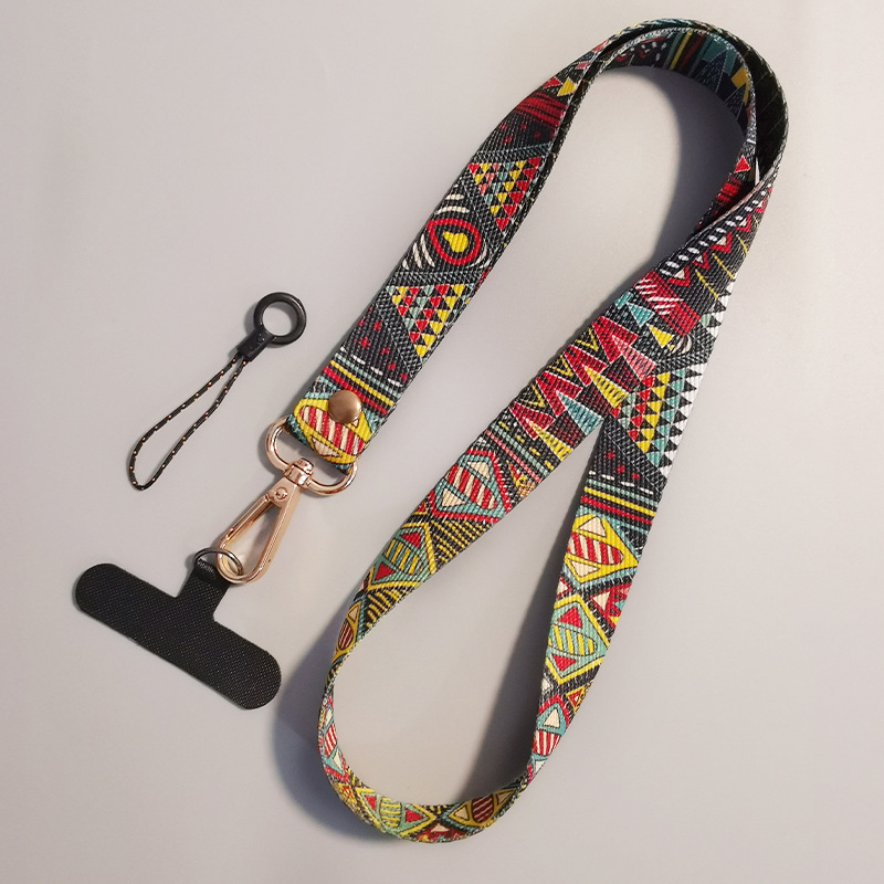 2023 Off Keychain Phone Universal Clip Antilost Retro Padrão Strap Crossbody Long Pendurado Pescoço Móvel Cordão Carro Chaveiro Presente Corda de Elevação EAQL