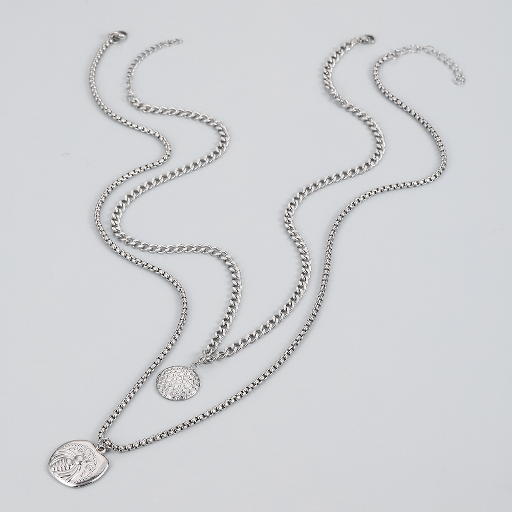 Doppelschichtige hohle Blitz-runde Perlenkette aus Edelstahl, Halskette, Schmuck, Geschenk für Männer, Jungen, Frauen, Mädchen
