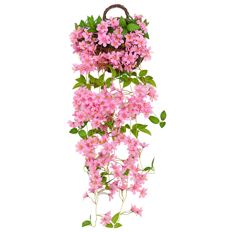 Artificial Flowers hanging garland Spring Blossom flower vine Jasiminum nudiflorum for Wedding Decorations silk Cherry