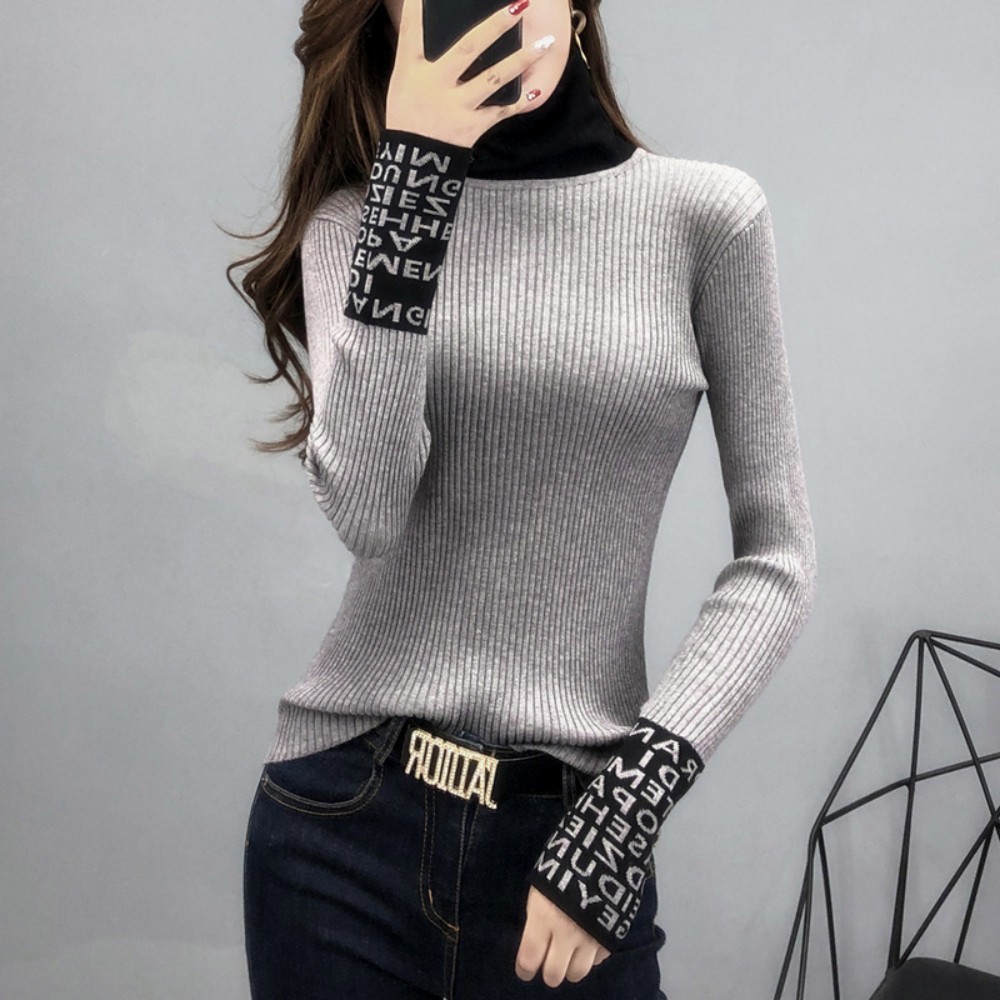 Tight Basic Sweater Women Thin Long Sleeved Women Sweaters And Pullovers Turtleneck Slim Sweaters Ladies Knitted Fashion