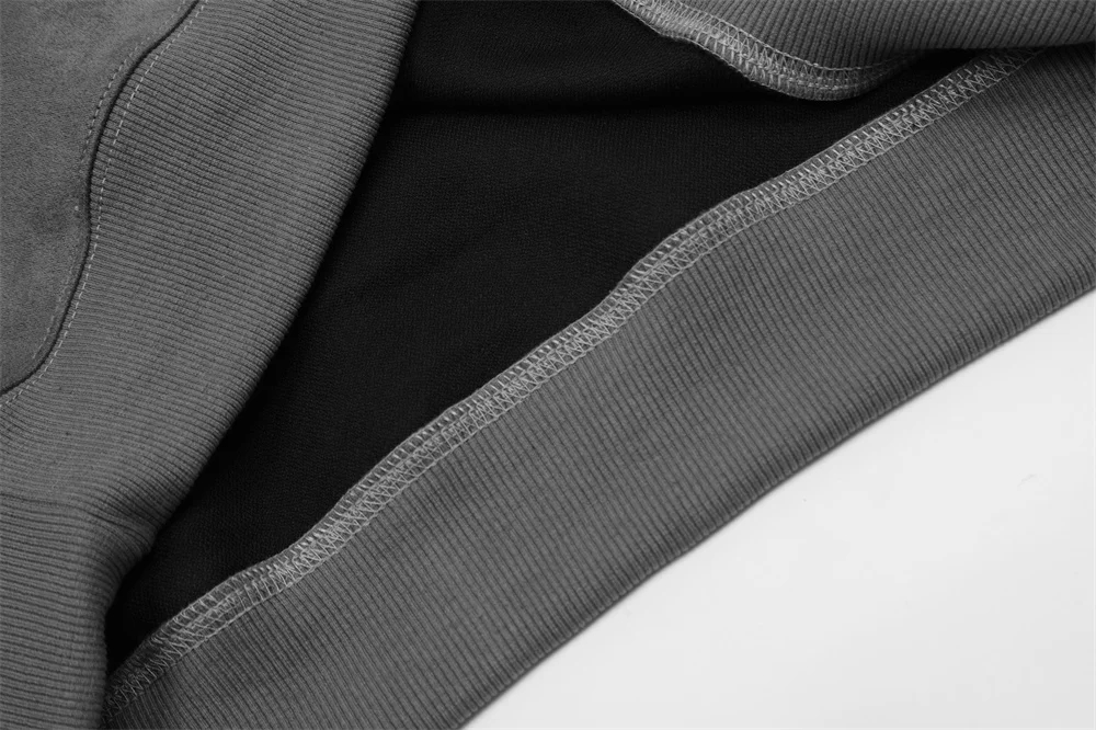 秋の冬のフード付きスウェットシャツMan High Street Zipper Decoration Spliced Roa