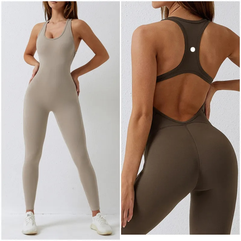 lu Women Bodysuits For Yoga Sports Jumpsuits One-piece Sport Quick Drying Workout Bras Sets Sleeveless Playsuits Fitness Casual ll8065