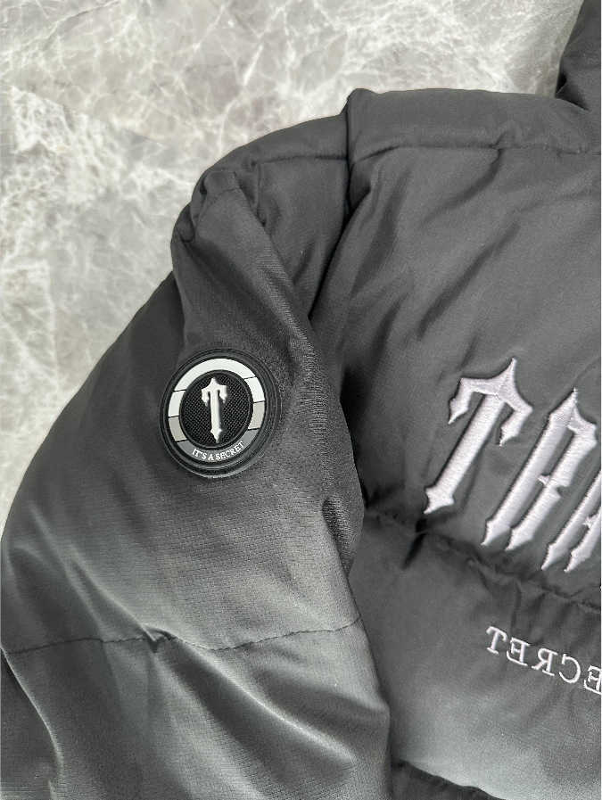New Trapstar Black Short Hooded Cotton Coat Winter Warm High Street Fashion Brand