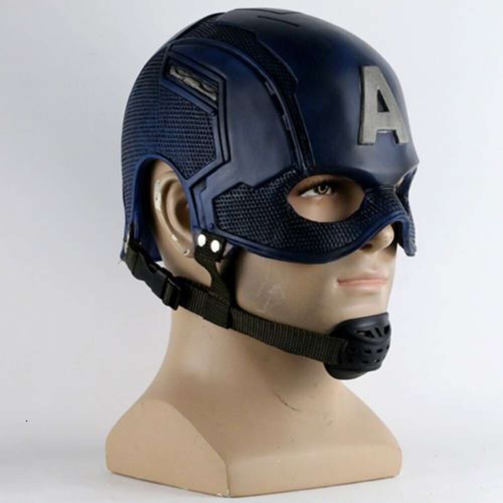 Supereroe Capitano US Costume Cosplay Steve Rogers Maschera in PVC Fantasia Accessori cappelli di carnevale di Halloween