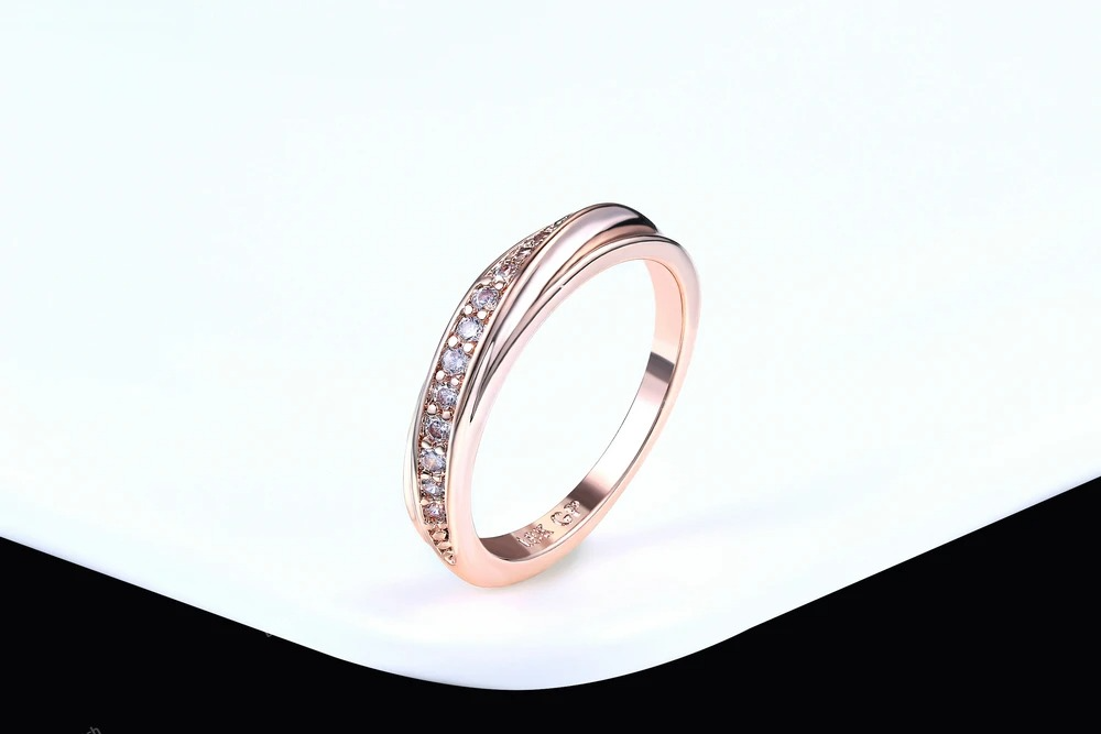 Trouwring voor vrouwelijke liefhebbers Simple Cubic Zirconia Rose Gold Color Fashion Sieraden Zyr314 Zyr317 Fashion Jewelryrings Wedding Rings Women Gold