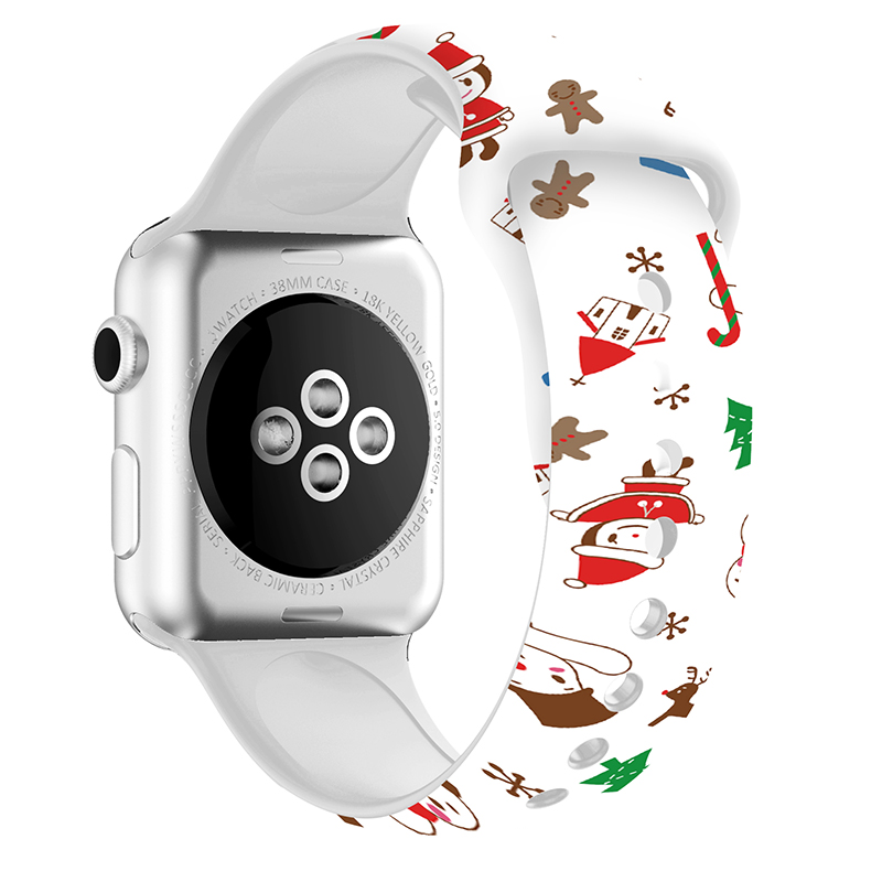 Fashion Christmas Designer Silicone Apple Watch Band Smart Straps for Watch Band Ultra 38mm 40mm 42mm 45mm iwatch Band Series 8 9 4 5 6 7 Watchband