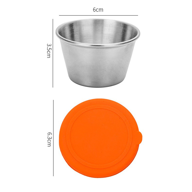 Cup containrar rostfritt stål doppande maträtt hushållssäsongskålsås container aptitretare doppskål lx6199