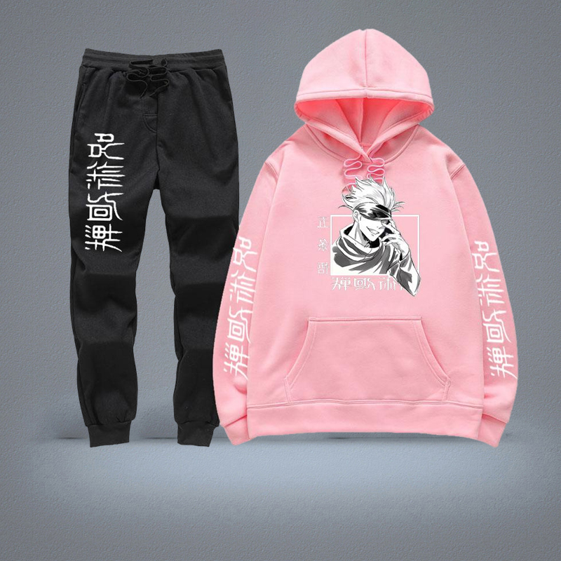 MEN039S Tracksuits Anime Jujutsu Kaisen Hoodie Men039s Sets Herbst Winter Fleece Sweatshirt Jogginghose 2 Stück Set Oversize8406577