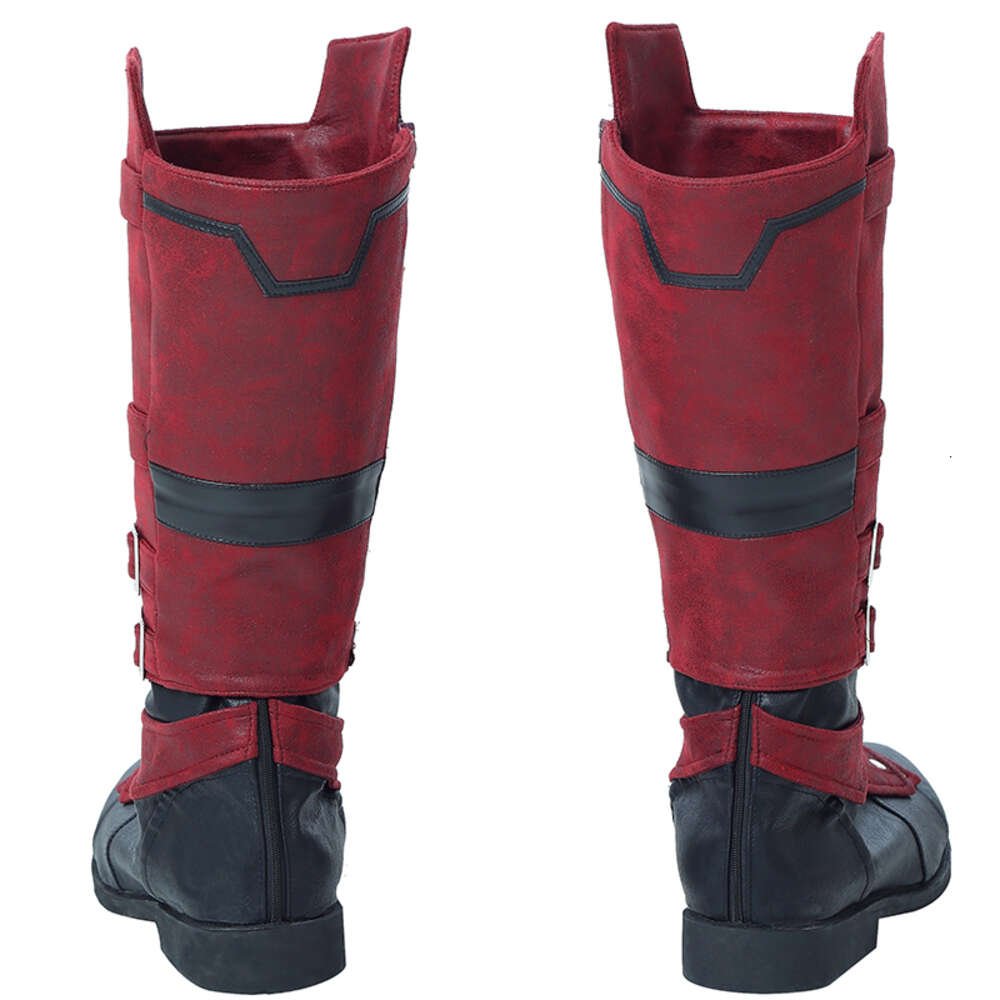 Filme soldado morto cosplay botas super-herói wade wilson sapatos vermelhos para adultos masculino fantasia halloween carnaval acessórios de fantasia