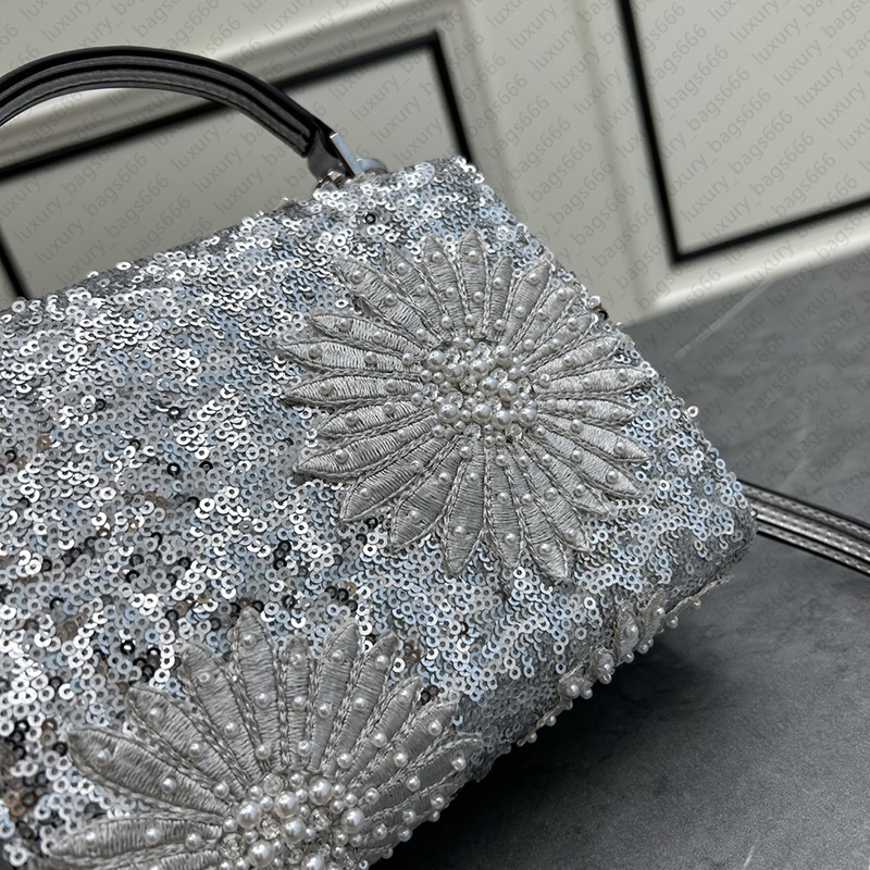 Borse a tracolla firmate Mini pochette Borse da donna Borse da sera alla moda Borse a tracolla di marca classica Borsa a tracolla con perline Bling Lady Borsa a tracolla con tracolla Borsa da donna ricamo con paillettes