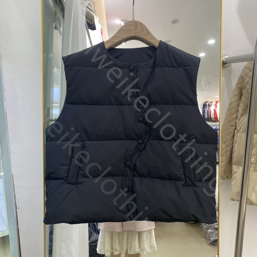 Winter Coat Puffer Jacket Puffer Vest Round Neck Down Vest Loose Sleeveless Vest Women