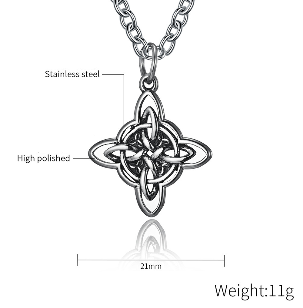 Celtic Knot Pendant Necklace For Women Stainless Steel Good Luck Triquetra Trinity Knot Pendant Necklace for Women