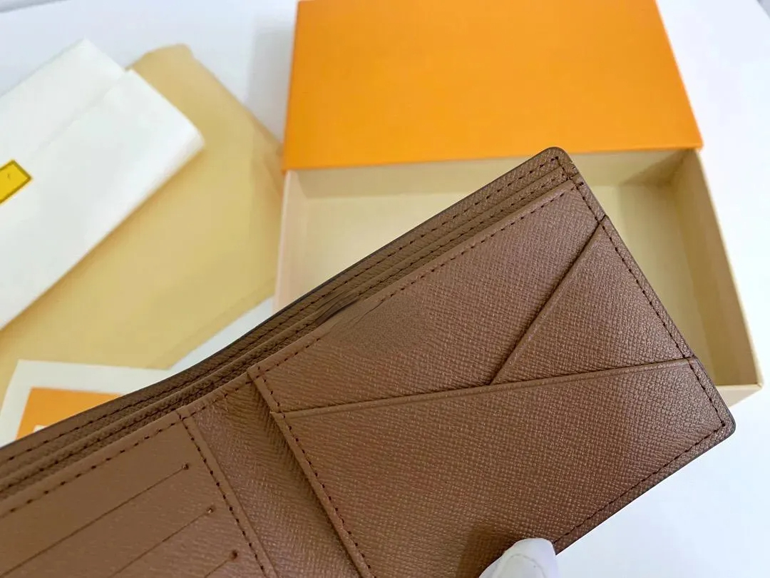 Unisex Designer Purse High Quality Fashion Short Plaid Wallet Portafoglio Uomo Complete Holders