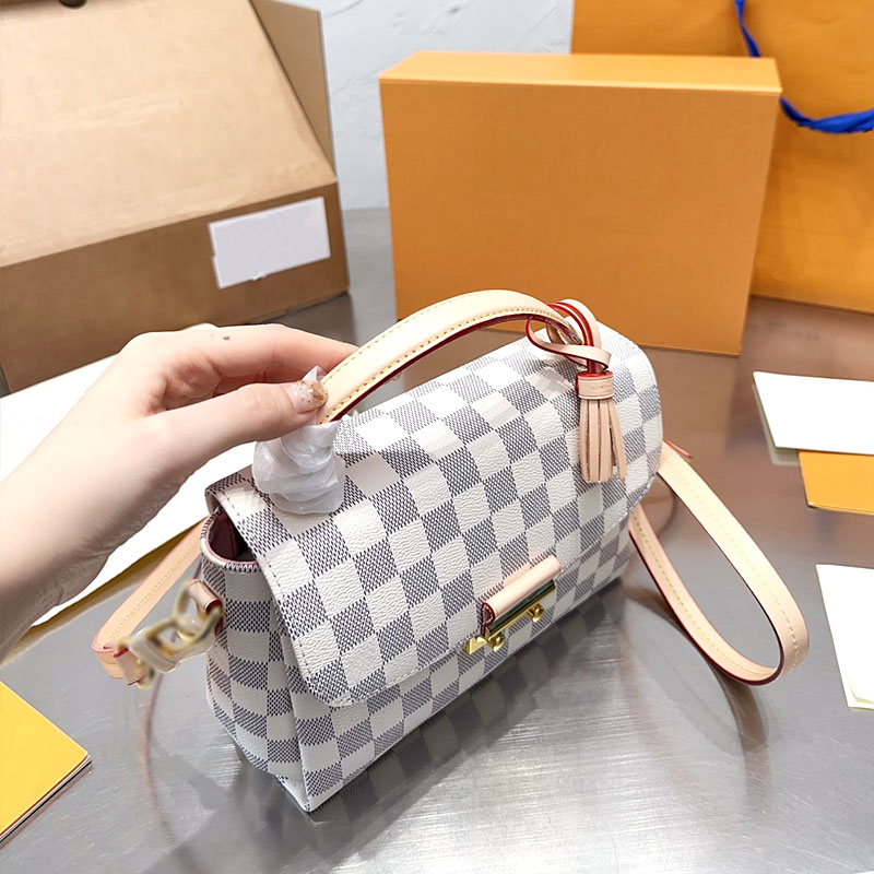 Fashion Designer bag New classic checkered tassel bag Princess Bag size 26X17cm with counter sealed folding box aircraft box