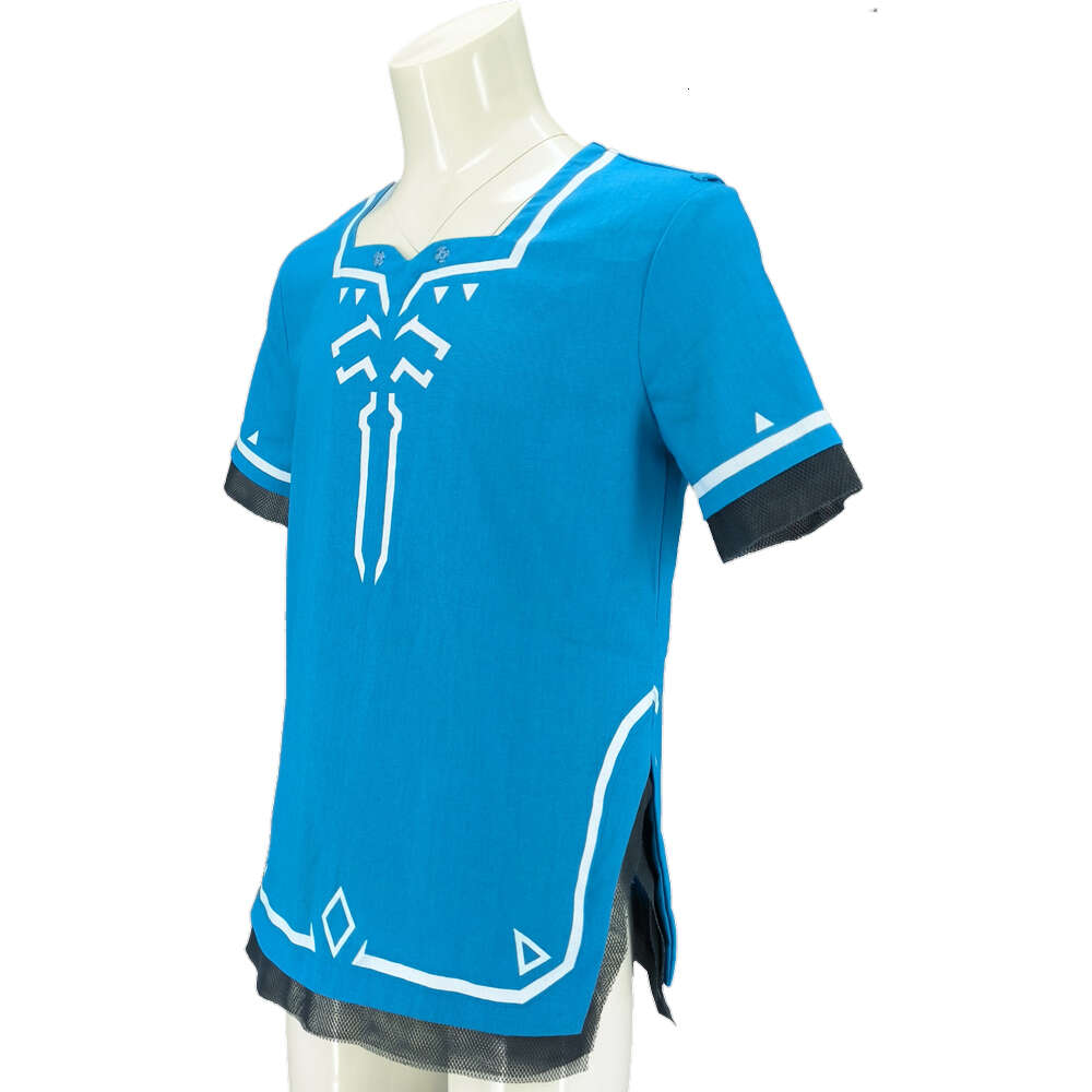 Cosplay Halloween Karneval Tränen des Königreichs Link Cosplay Blau T Shirt Neueste Kostüm Spiel Tops