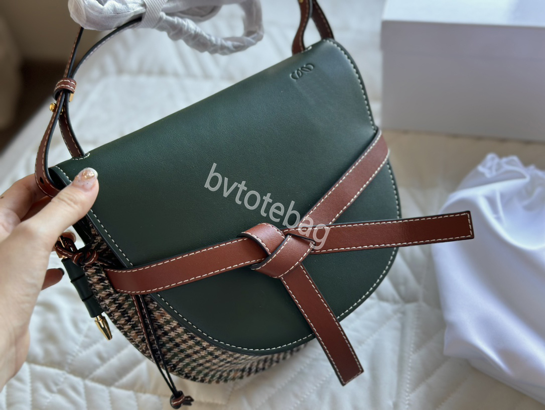 Designer siodła torba zielona damska torebka lodowska haftowane paski Wysokiej klasy prawdziwa kowarnia Portfel klas