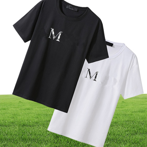 Summer Designer Mens T Shirts Men Women Letter Logo Tees Black White Casual Loose Slim Fashion Street Clothing Design Tshirts Top 9095202