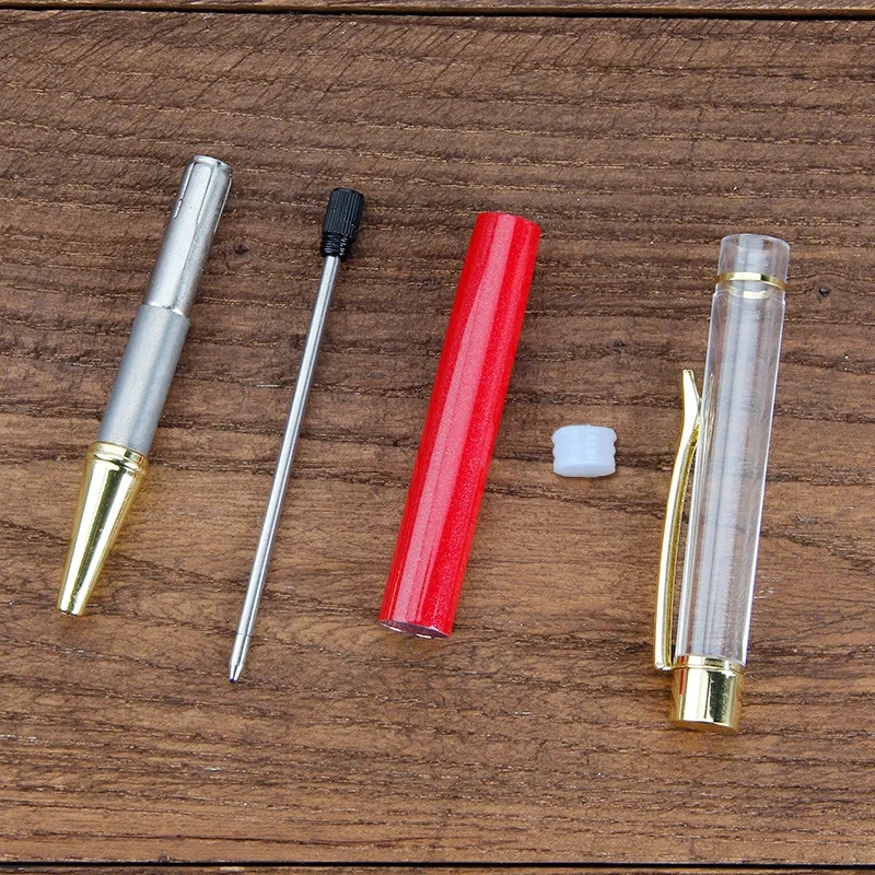 wholesale DIY Empty Tube Metal Ballpoint Pens Self-filling Floating Glitter Dried Flower Crystal Pen Ballpoint Pens School Student Writing Gift