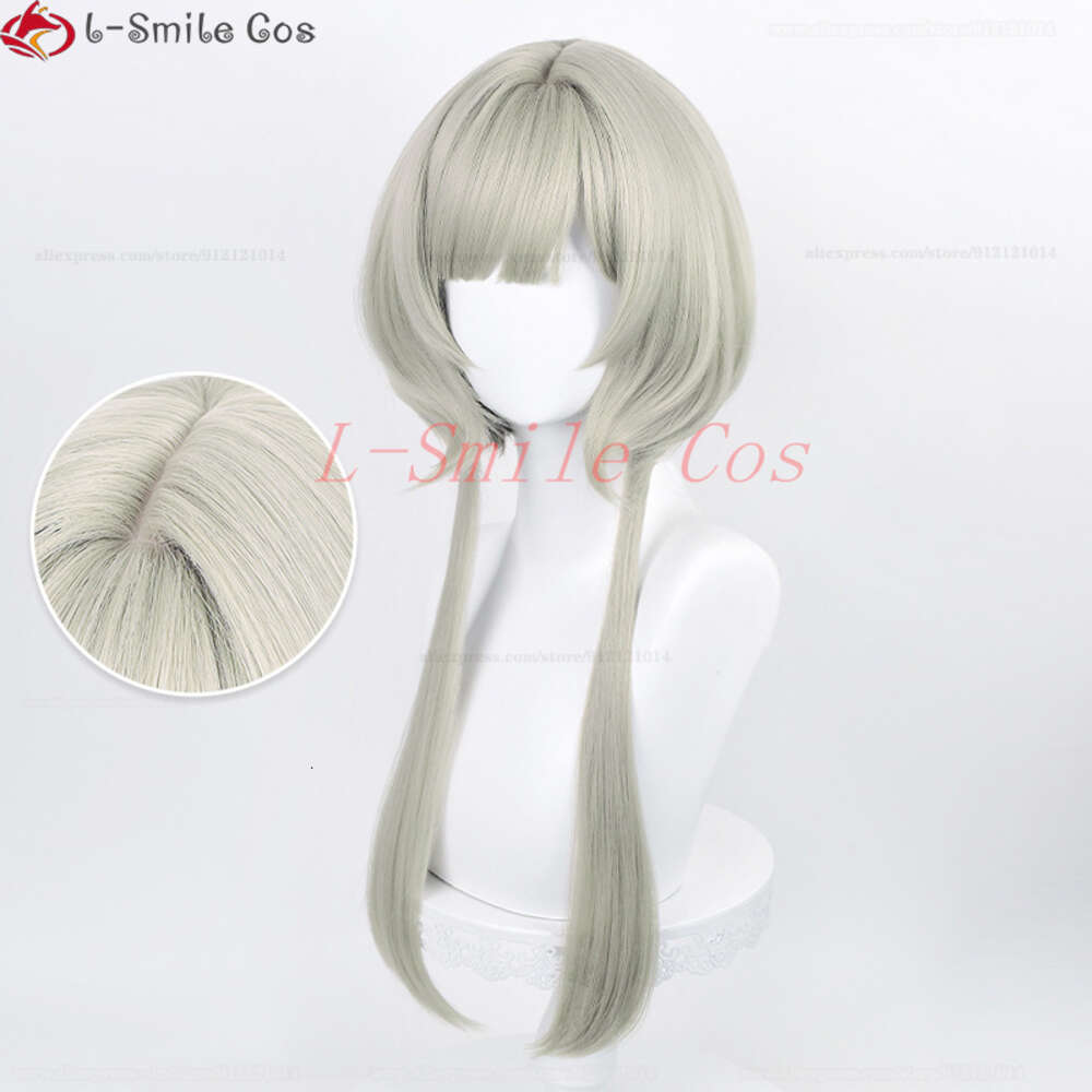 Disfraces de catsuit juego Genshin Impact Fatui Sandrone Cosplay 60 cm de largo lino ligero resistente al calor pelucas de fiesta de pelo sintético + gorro de peluca